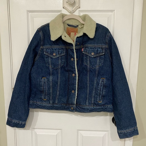 Levi’s Sherpa Trucker Denim Jacket Large - Picture 10 of 10